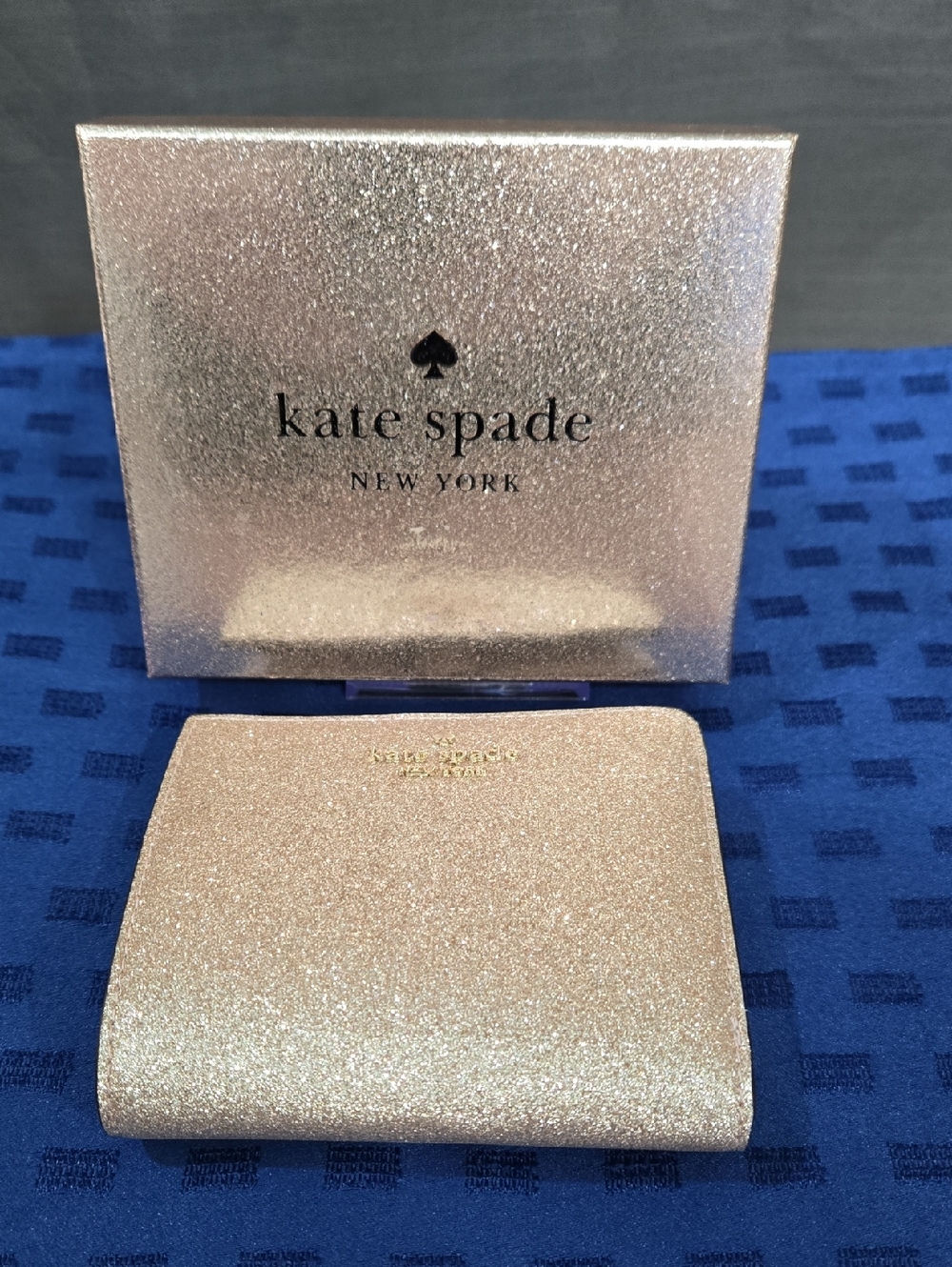 kate spade Rose Gold Glitter Bifold Wallet